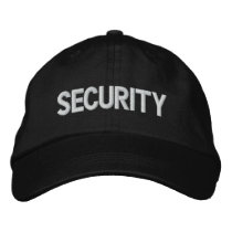 SECURITY embroidered Adjustable Black Cap Embroidered Baseball Caps