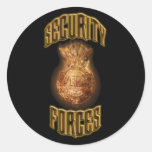 Security Forces Flame Shield Round Stickers