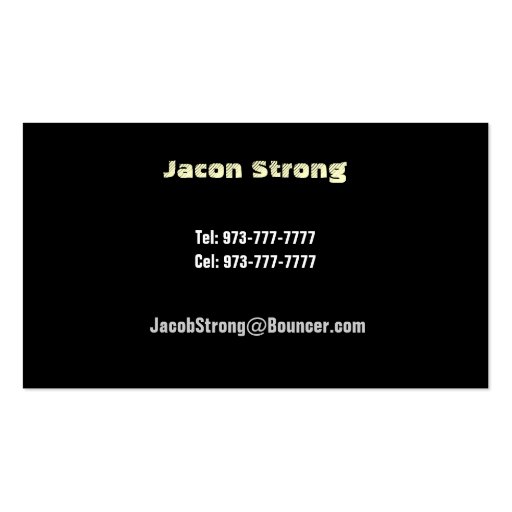 Security Guard Business Cards (back side)