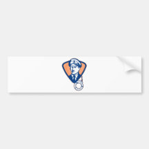 Security guard or police officer with handcuff bumper stickers