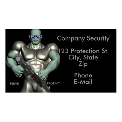 Security Guard Services Business Cards (front side)