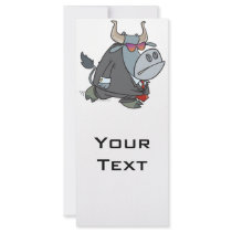 security guard tough bull cartoon personalized rack card