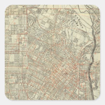 Security map and Street Railways in Los Angeles Sticker