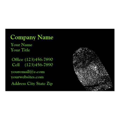 Security Protection Business Cards (front side)