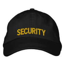 Security Yellow and Black Hat embroidered hats