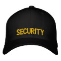 Security Yellow and Black Hat embroidered hats by MovieFun Security Yellow and Black Hat embroidered hats
