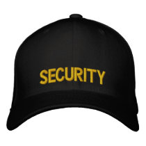 Security Yellow and Black Hat embroidered hats