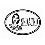Sedated Retro Housewife Postcard