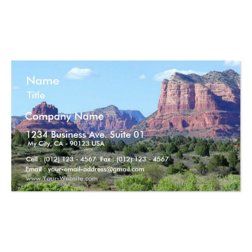 Sedona Mountains Business Card Templates (front side)