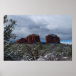 Sedona Snow on Cathedral Rock 2793 Posters