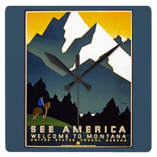 See America - Welcome to Montana Wall Clocks
