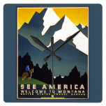 See America - Welcome to Montana Wall Clocks