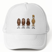 See Hear Speak No Evil Trucker Hat