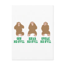 See Hear Speak No Evil postcards by GrinBay See Hear Speak No Evil postcards