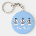 See, Hear, Speak No Evil Snowman Christmas Keyring Keychain
