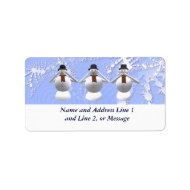 See, Hear, Speak No Evil Snowman Christmas Labels
