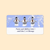 See, Hear, Speak No Evil Snowman Christmas Labels