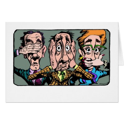 See, Hear, Speak No Whatever Card by goodposter