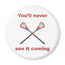 See It Coming Lacrosse Refrigerator Magnets