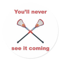 See It Coming Lacrosse Round Stickers