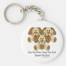 See No Evil Puppies Keychains