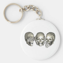 SEE NO EVIL SKULLS KEYCHAINS