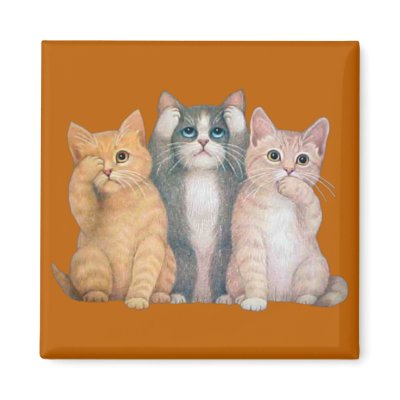 See No Hear No Speak No Evil Cats Magnet