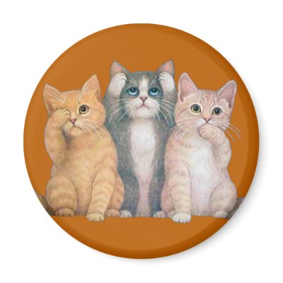 See No Hear No Speak No Evil Cats Magnet
