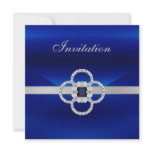 See Revised Below All Occasions Blue Silver Jewel Personalized Invitation