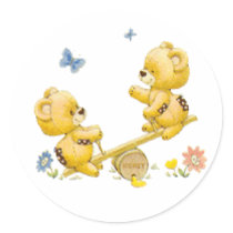 See Saw Bears Sticker