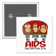 See Speak Hear No AIDS 1 Button