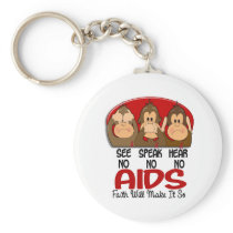 See Speak Hear No AIDS 1 Key Chains