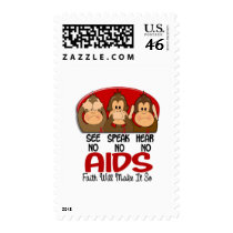 See Speak Hear No AIDS 1 Postage Stamp