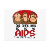 See Speak Hear No AIDS 1 Post Cards