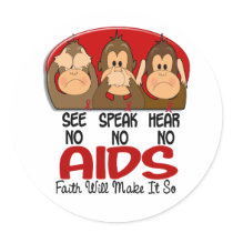 See Speak Hear No AIDS 1 Stickers