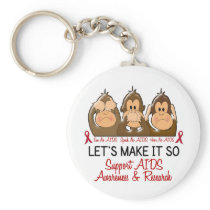 See Speak Hear No AIDS 2 Keychain