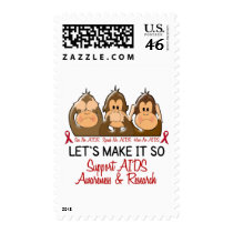 See Speak Hear No AIDS 2 Postage Stamps