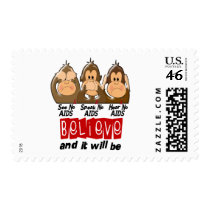 See Speak Hear No AIDS 3 Stamp