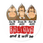 See Speak Hear No AIDS 3 Stickers