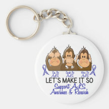 See Speak Hear No ALS 2 Keychain