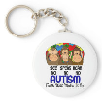 See Speak Hear No Autism 1 Keychains