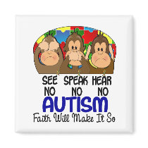 See Speak Hear No Autism 1 Magnet