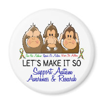 See Speak Hear No Autism 2 Fridge Magnet