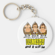 See Speak Hear No Bladder Cancer 3 Keychains
