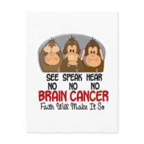 See Speak Hear No Brain Cancer 1 postcards by awarenessgifts See Speak Hear No Brain Cancer 1 postcards