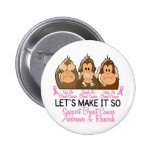 See Speak Hear No Breast Cancer 2 Buttons