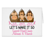 See Speak Hear No Breast Cancer 2 Cards