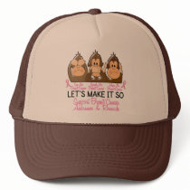 See Speak Hear No Breast Cancer 2 Trucker Hat