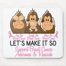 See Speak Hear No Breast Cancer 2 Mouse Pads