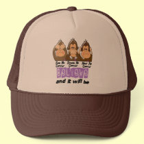See Speak Hear No Cancer 1 hats by awarenessgifts See Speak Hear No Cancer 1 hats